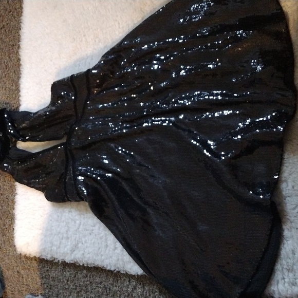 Free People Black Sequin Backless Cocktail Dress - Picture 3 of 4